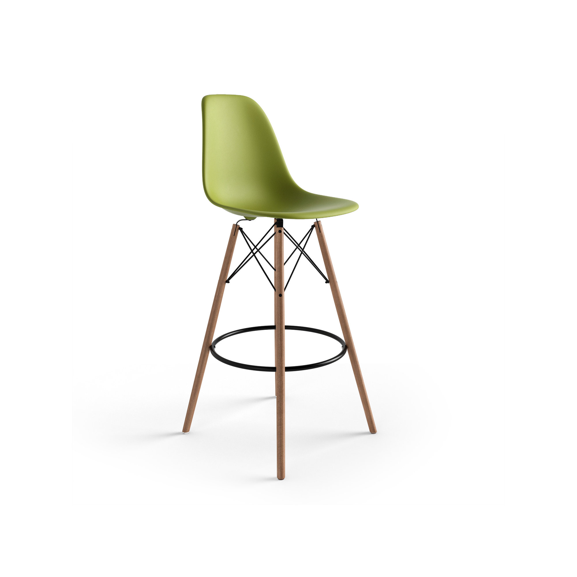 Jordan Bar & Counter Stool, Green/Natural, Bar Stool (29.5" Seat Height)