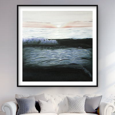 Desaturated Sunset - Turquoise Framed Matted Print for Decor