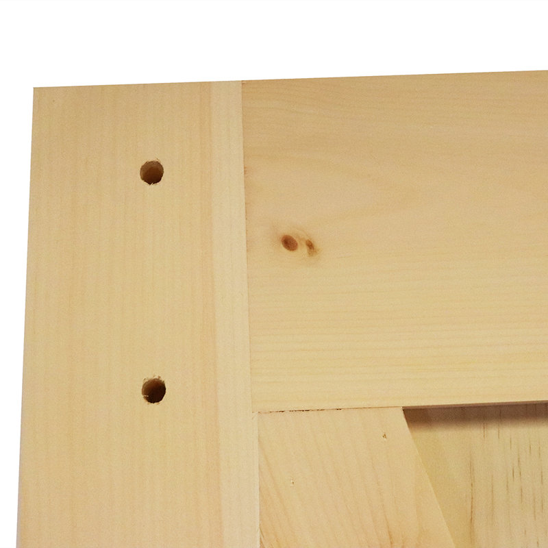 Porte de grange à panneaux en bois sans finition sans trousse de quincaillerie d'installation, H 84 po x l 24 po x P 1,38 po