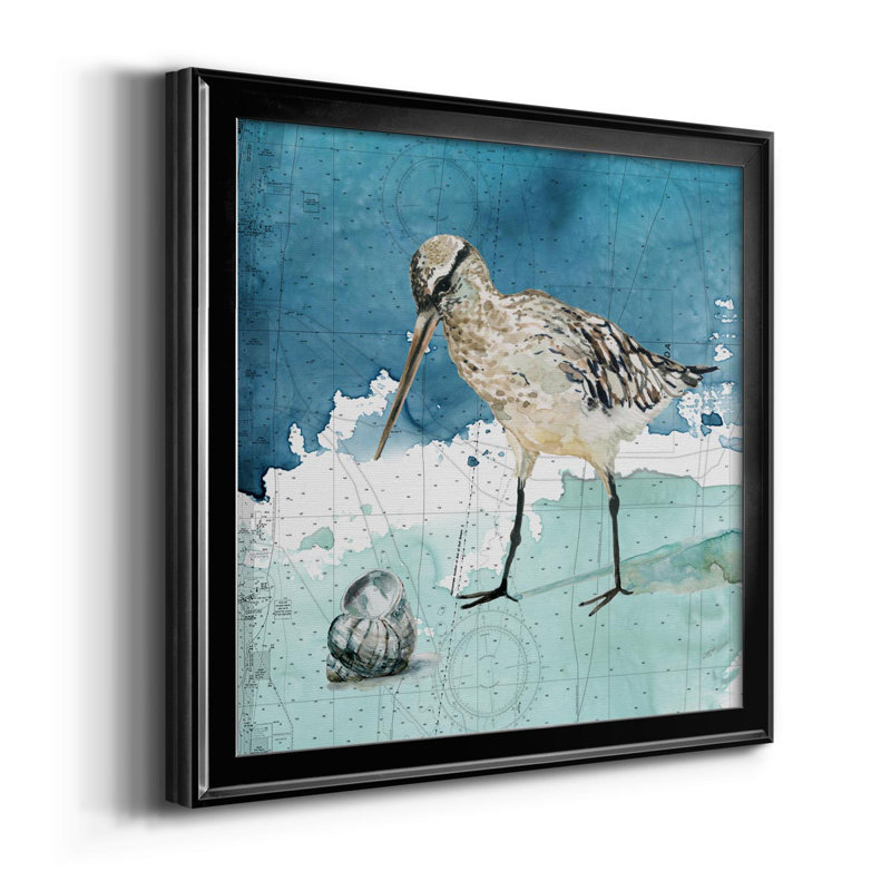 Bay Shore Sandpiper II - reproduction d'art sur toile, Noir, H 26,5 po x l 26,5 po x P 1,5 po