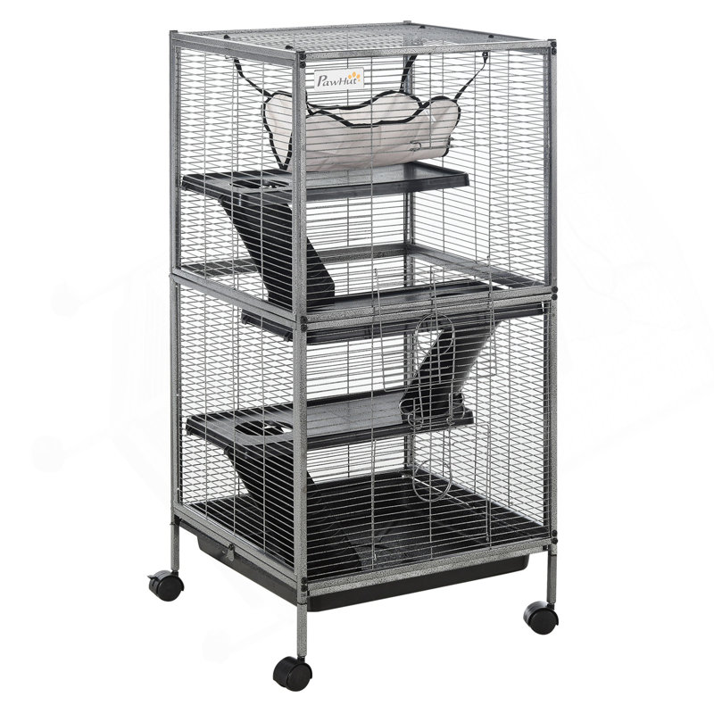 Cage à roulettes pour petits animaux Pawhut