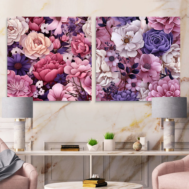 Hafer - Ensemble de 2 art mural en verre acrylique, H 16 po x l 33 po