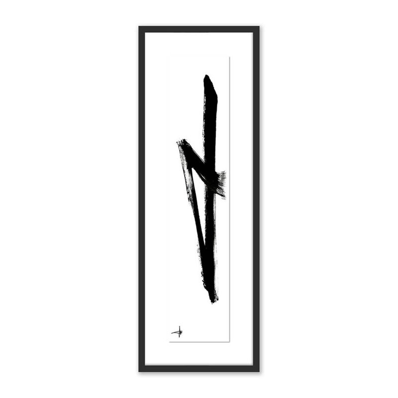 Caring Print by Johan Gert Manschot, 40" H x 14" W x 2.5" D, Black