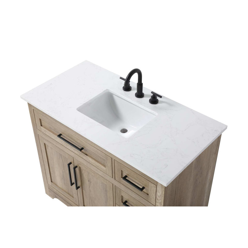 Meuble-lavabo simple 42 po en chêne naturel, Chêne naturel