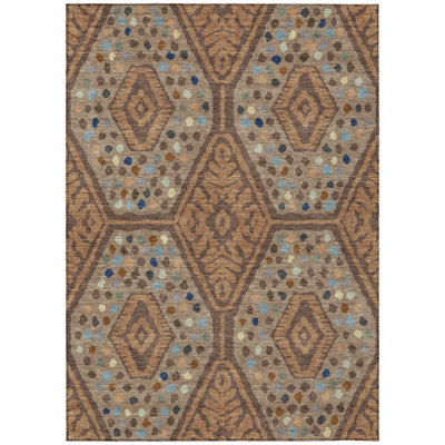 Machine Washable Indoor/Outdoor Chantille ACN2457 Tribal Rug