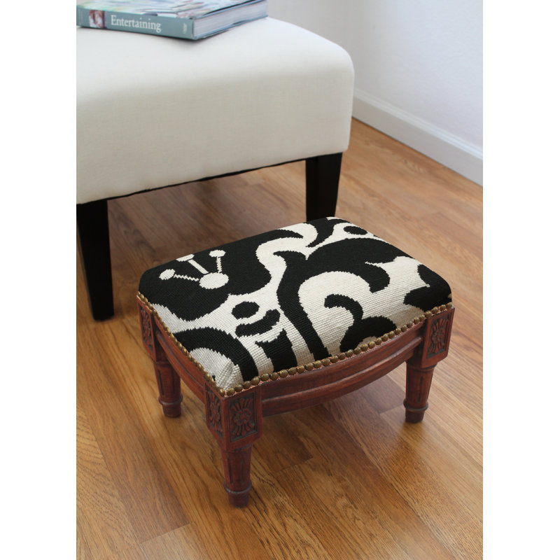 Kimes Upholstered Ottoman, Black