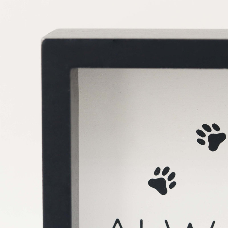 Plaque de table en bois Jyrki Always Kiss Your Dog