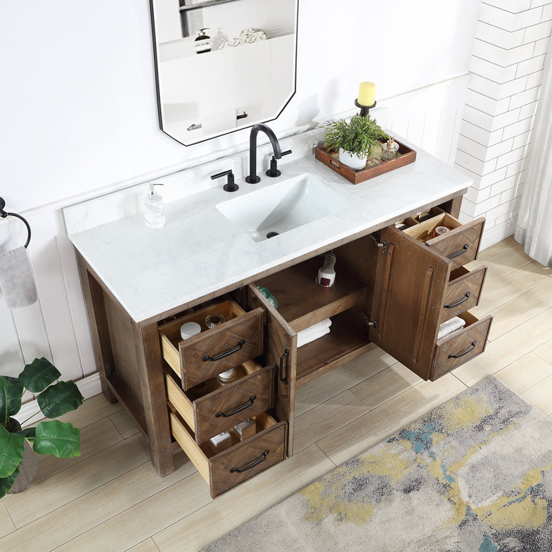 Ensemble de meuble-lavabo simple 60 po Javier, Gris antique