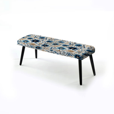 Banc rembourré floral noir Truong