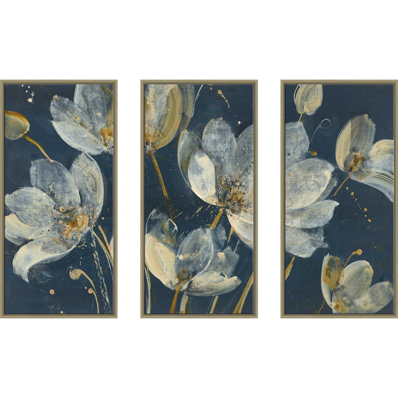" Translucent Garden " 3 - Pieces Painting Print, 33.5" H x 52.5" W x 2" D