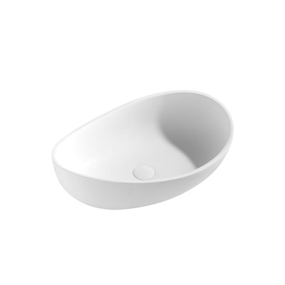 Ebern Designs 60mm L x 37mm W Natural Stone Oval Sink