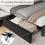 Structure de lit double avec 4 tiroirs, lit plateforme tapissier en velours avec tête de lit réglable en hauteur, support de lattes en bois, aucun sommier requis, assemblage facile, noir-1398581914-1398581925