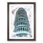 The Leaning Tower of Pisa in Italy in Abstract - Picture Frame Painting Print-55737846-55737849