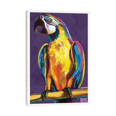 Parrot On Violet by Robert Phelps - Gallery-Wrapped Canvas Giclée on Canvas