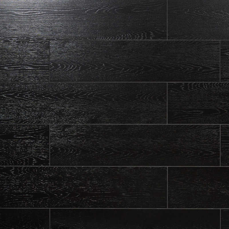 Carreau de mur et de plancher en porcelaine 8,5 po x 35 po Phora (14,63 pieds carrés / caisse), Noir