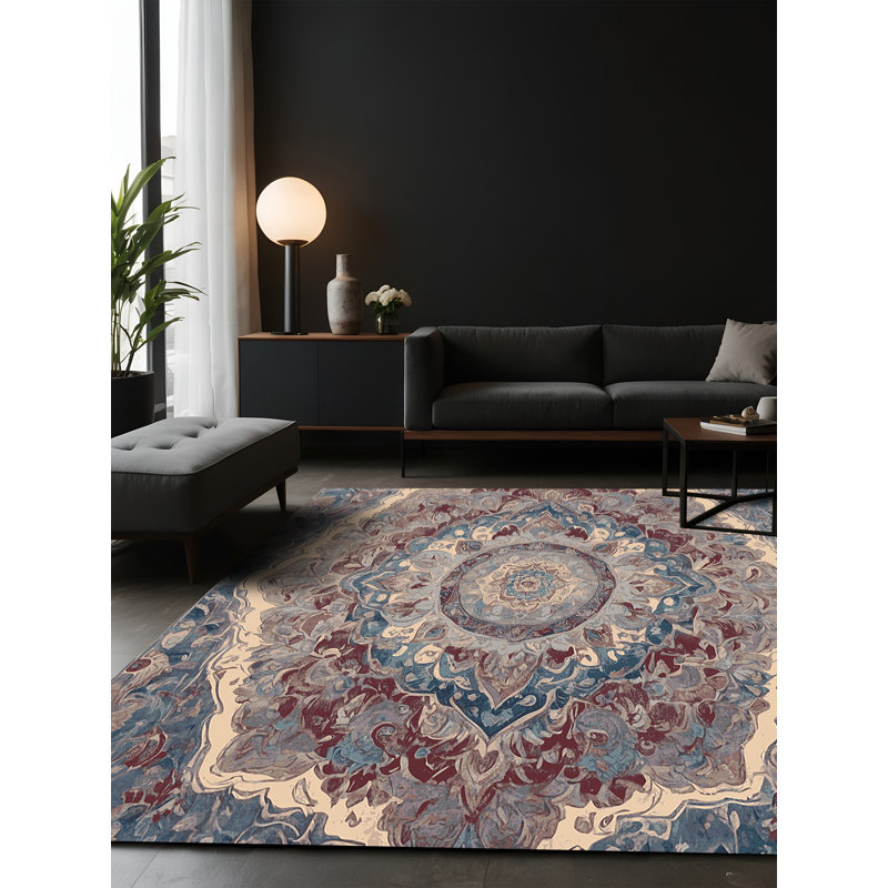 Tapis gris soyeux et moelleux, Rectangulaire 3 pi x 5 pi