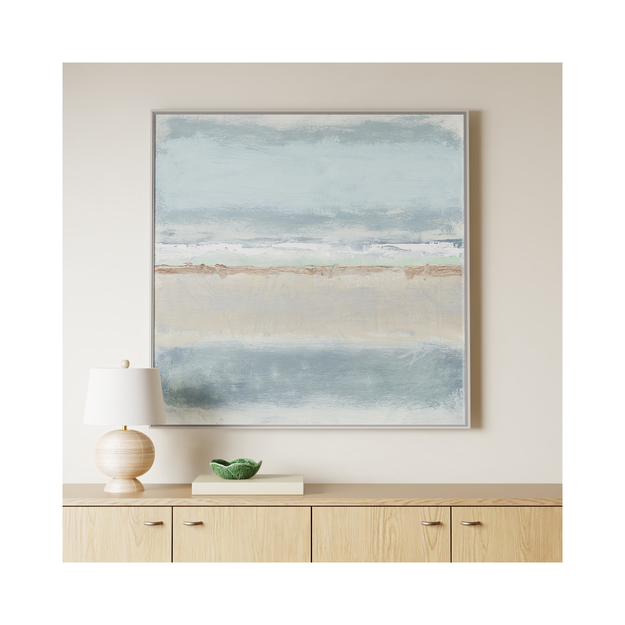 Dandelion 2 - Painting Print on Canvas by Filippo Ioco, White, 45" H x 45" W x 2" D