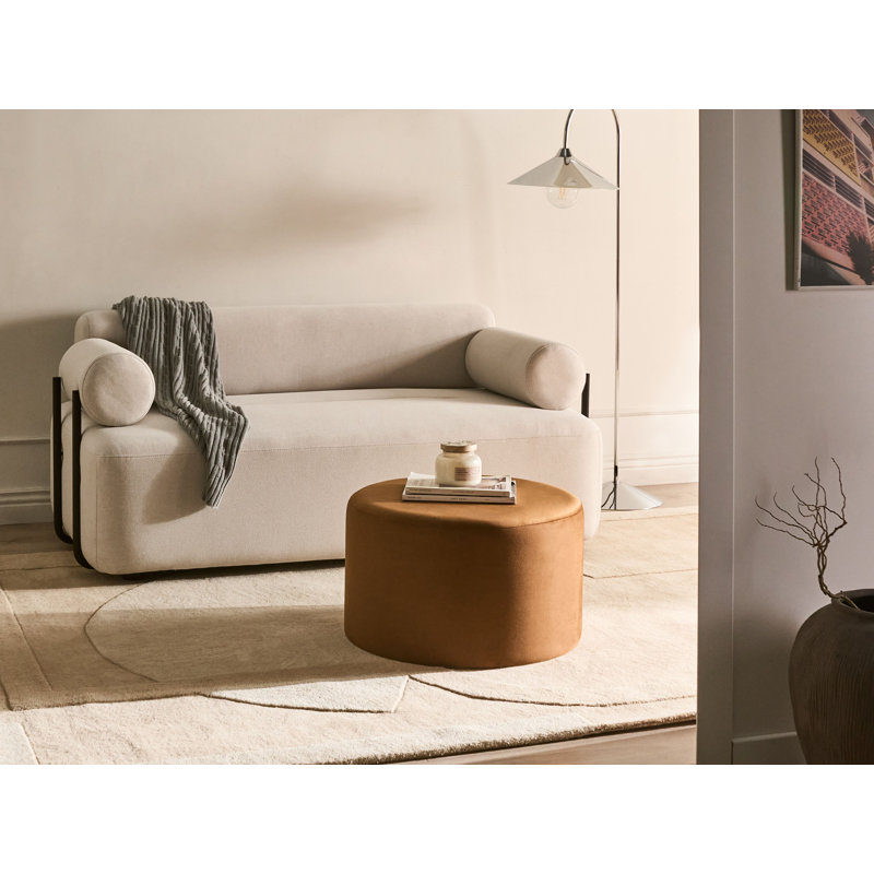 61cm Wide Round Solid Colour Pouffe Ottoman