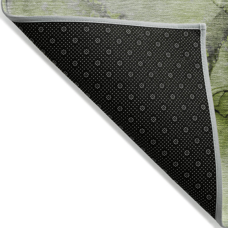 Tapis extérieur lavable et antidérapant abstrait 2 pi x 3 pi vert