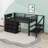 9 Drawers Twin Low Loft Bed with Storage Staircase and Built-In Lighting-1890801896