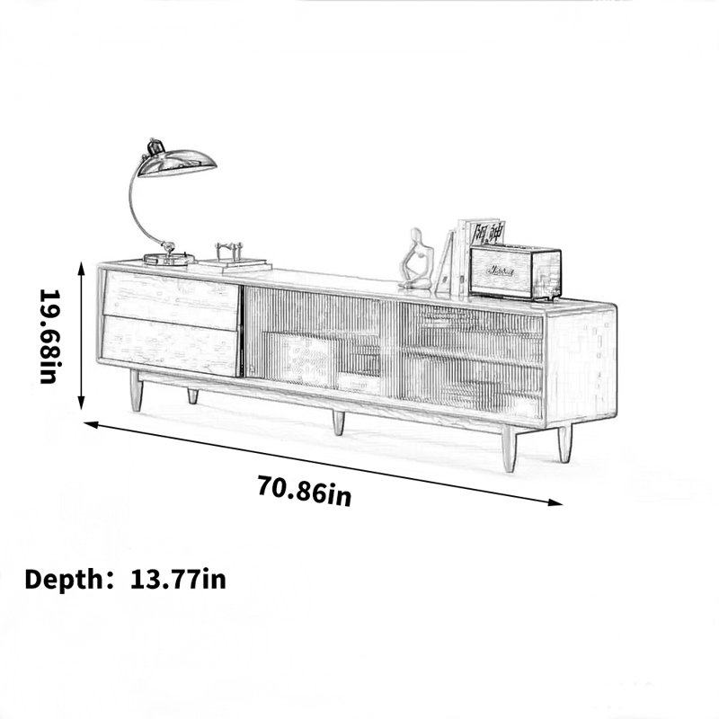 Simple Layout TV Stand 70.86 Media Console