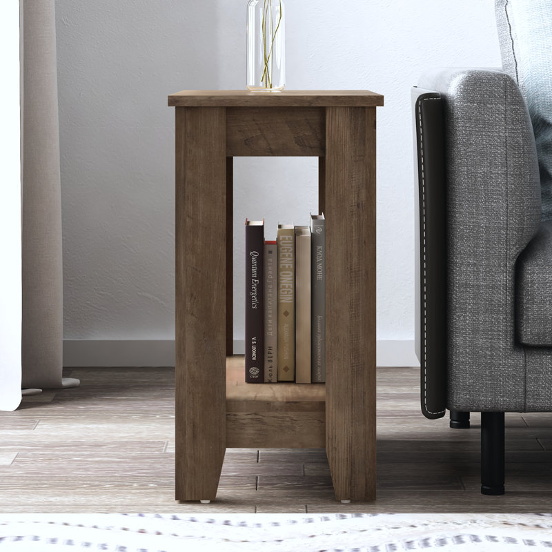 Weddel Basilico End Table with Storage, Knotty Oak