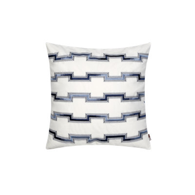 Housse et coussin de coussin décoratif brodé bleu / blanc 20 po x 20 po