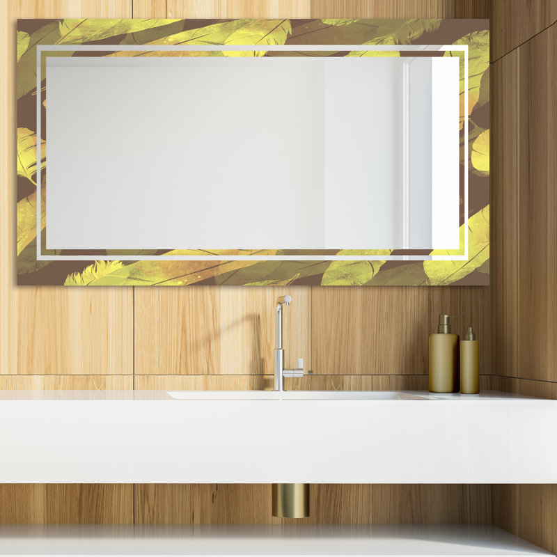 Yellow Moods 25 - Glam Mirror - Miroir mural moderne, H 29,5 po x l 39,4 po