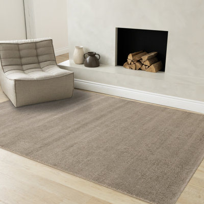 Tapis uni gris olive sophistiqué sculpté