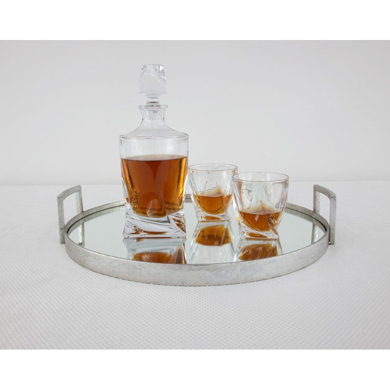 Ono Decorative Tray, Antiqued Silver Leaf