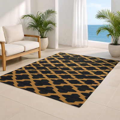 Tapis gris intérieur et extérieur Trellis