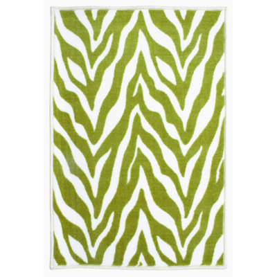 Tapis intérieur / extérieur vert à imprimé animal