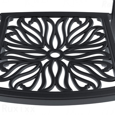 Ensemble de 7 pièces de mobilier de patio en aluminium coulé avec coussins bruns