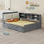 Lit plateforme avec lit gigogne, tablettes et tête de lit-699037099-699037096