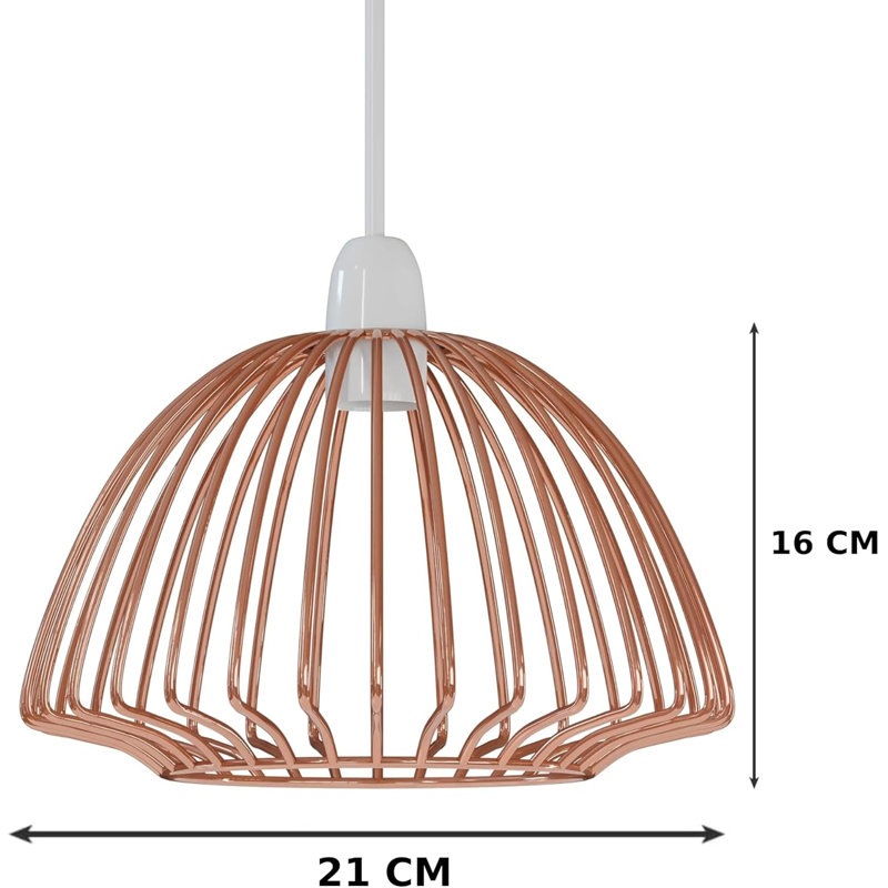 16cm H Metal Novelty Lamp Shade, Rose Gold