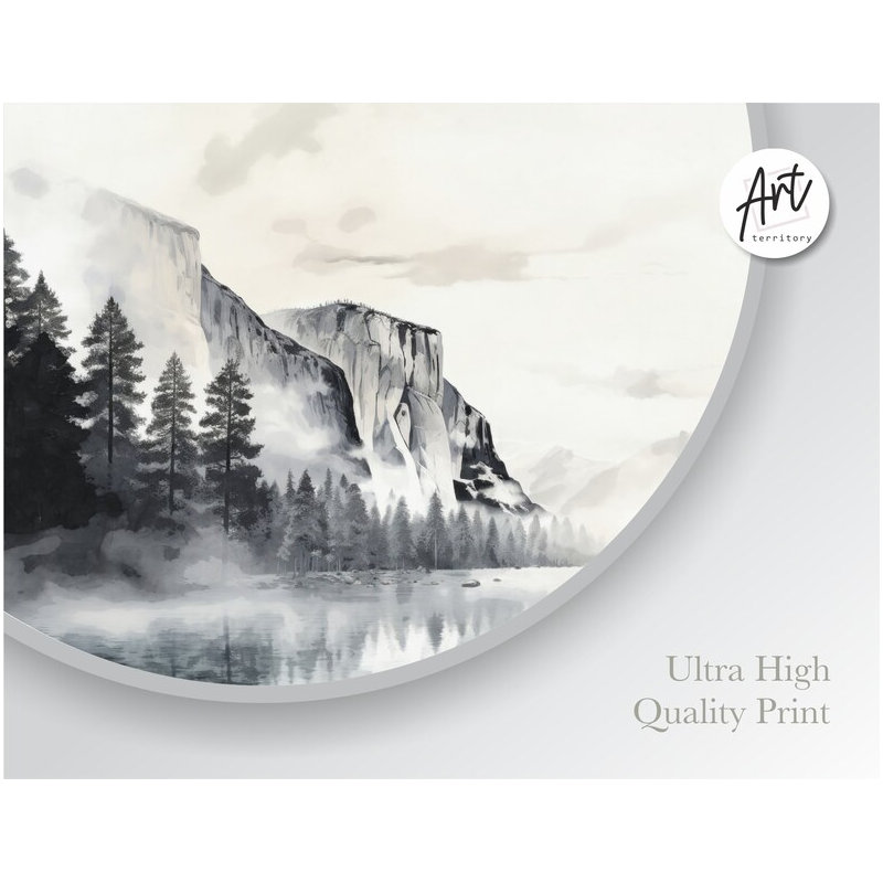 Affiche ou toile horizontale Yosemite, décor de ferme, Affiche non encadrée, H 30 po x l 60 po