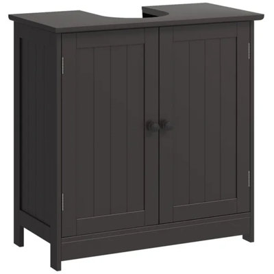 Bathroom Vanity Cabinet, Under Sink Bathroom Cabinet with 2 Doors and Adjustable Shelf, Coffee,No Sink Included