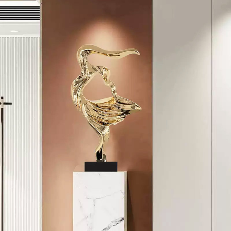 Élément de décoration moderne minimaliste en résine, Doré
