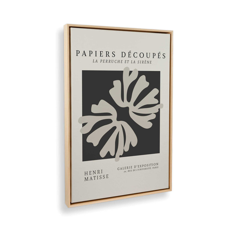 La Perruche de Matisse, H 48,75 po x l 32,75 po x P 1,75 po, Cadre américain en érable flottant