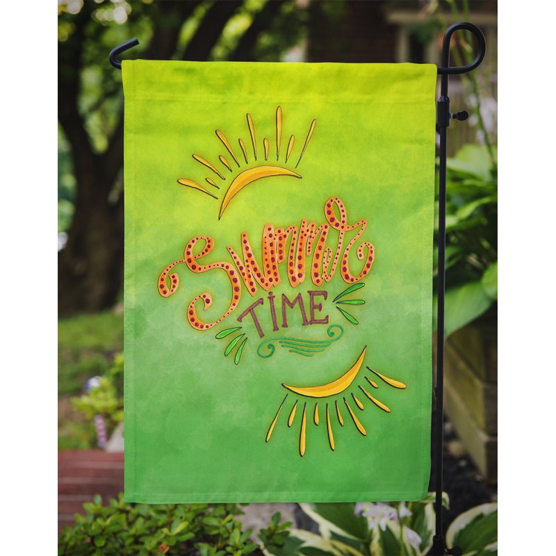 2 côtés en polyester 15 x 11 po summer time drapeau de jardin