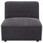 Fauteuil d'appoint rembourré en tissu anthracite foncé