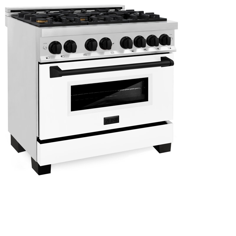 ZLINE Autograph 36" Legacy Dual Fuel Range w/ 6 Burners, Matte Black Stainless Steel 