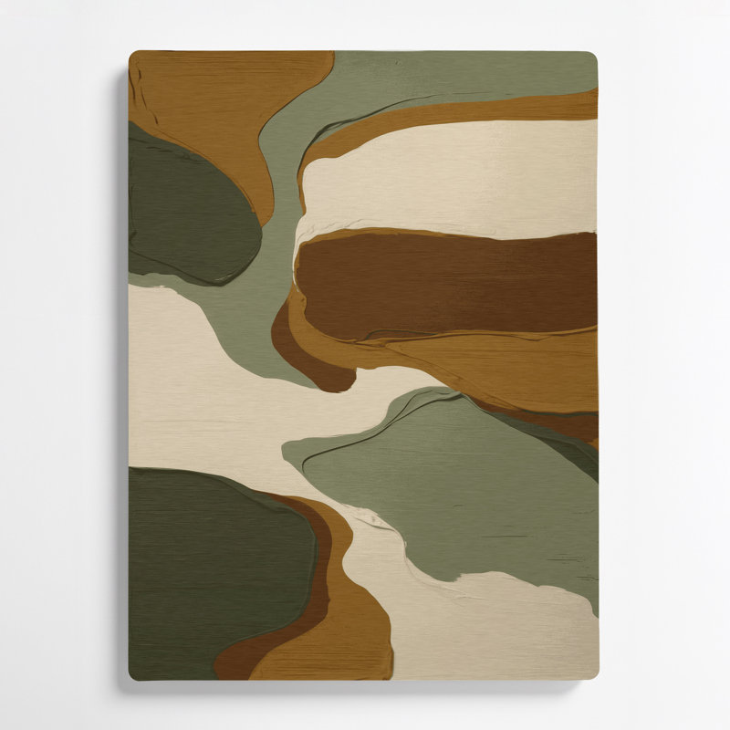 Art mural abstrait en métal brun 78, H 12 po x l 18 po