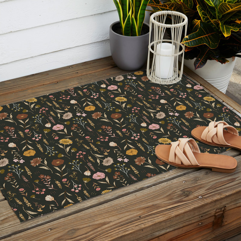 Talan Floral Indoor / Outdoor Rug, Rectangle 2' x 3'
