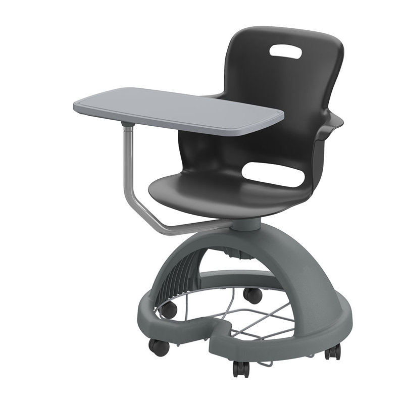 Base de rangement Ethos, fauteuil d'apprentissage actif avec accoudoir à tablette, roulettes souples, Noir, noir, noir, noir