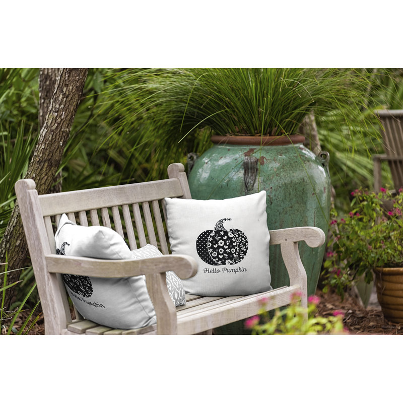  Housse et insert de coussin décoratif en polyester pour intérieur / extérieur E par Design, Noir, 16 po x 16 po