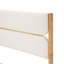Très grand lit avec tête de lit rembourrée en molleton, structure en bois massif, tête de lit haute pour le rangement, cadre de sommeil confortable à lattes avec plateau en bois d'hévéa doux, plateforme de matelas de 47,5 po-1276911871