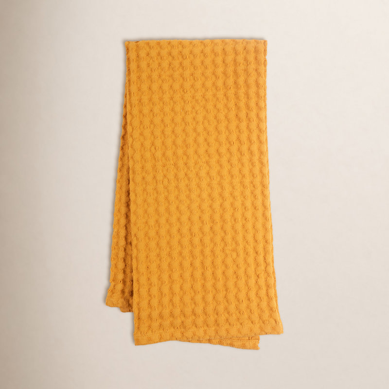 Estero Cotton Waffle Dish Cloth Kitchen Towel, Ochre