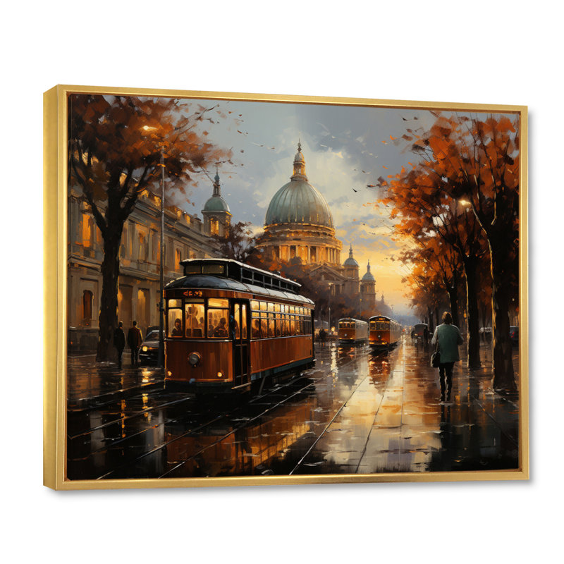 Italie, fête romaine sur toile, H 12 po x l 20 po x P 1 po, Cadre flottant doré