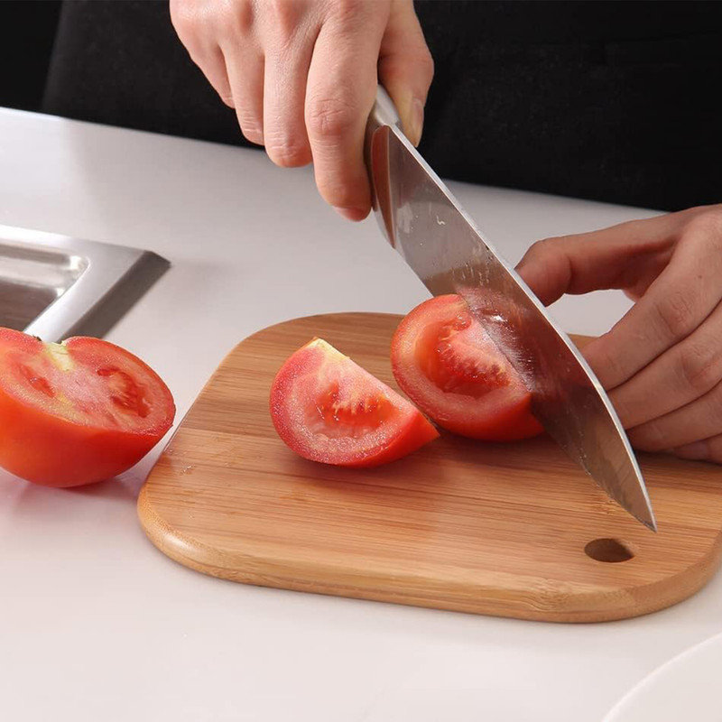 Kiflic Mini Cutting Board Small Fruit Cutting Board Solid Bamboo Wood Board for Baby Infant dormitory,Set of 2